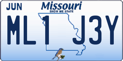 MO license plate ML1J3Y