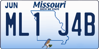 MO license plate ML1J4B