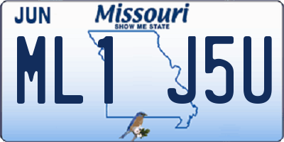 MO license plate ML1J5U
