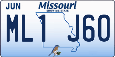 MO license plate ML1J6O