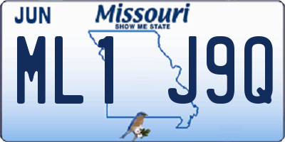 MO license plate ML1J9Q