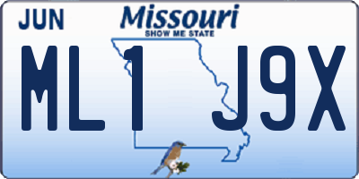 MO license plate ML1J9X