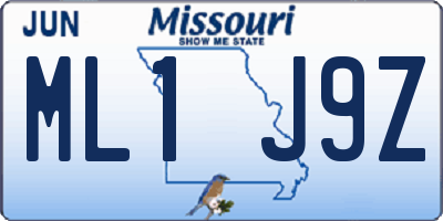 MO license plate ML1J9Z