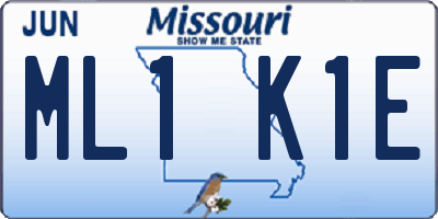 MO license plate ML1K1E