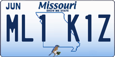 MO license plate ML1K1Z