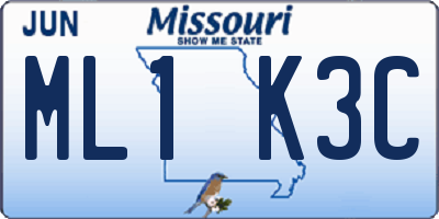 MO license plate ML1K3C