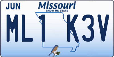 MO license plate ML1K3V