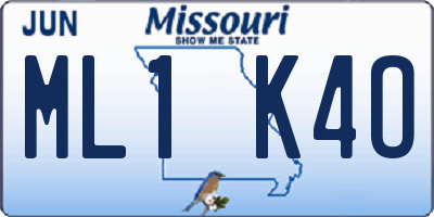 MO license plate ML1K4O