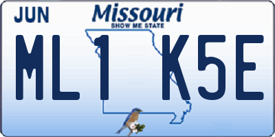 MO license plate ML1K5E