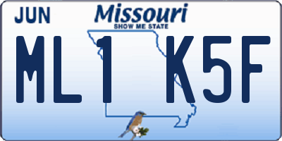 MO license plate ML1K5F