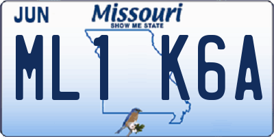 MO license plate ML1K6A
