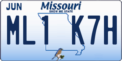 MO license plate ML1K7H