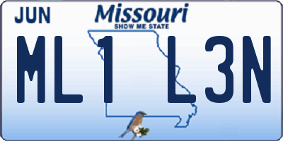 MO license plate ML1L3N
