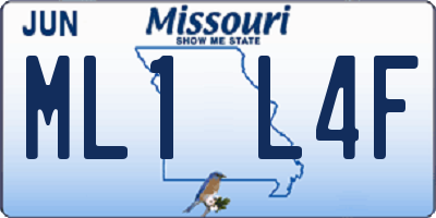 MO license plate ML1L4F