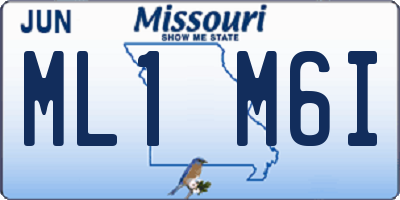 MO license plate ML1M6I