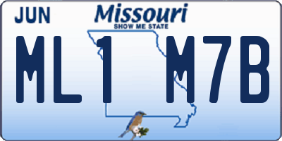 MO license plate ML1M7B