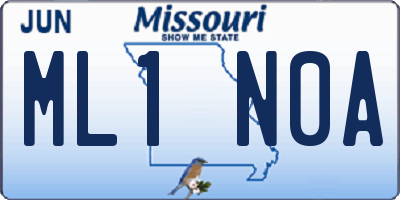 MO license plate ML1N0A