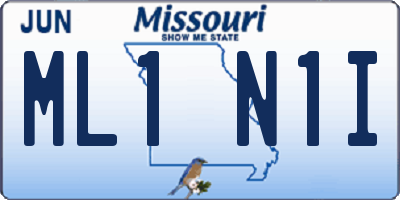 MO license plate ML1N1I