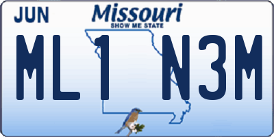 MO license plate ML1N3M