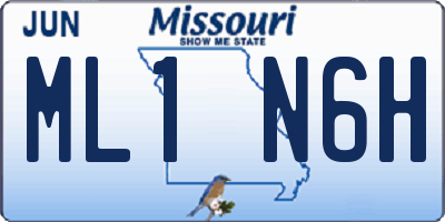 MO license plate ML1N6H