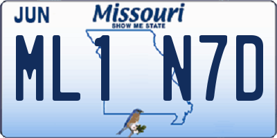 MO license plate ML1N7D