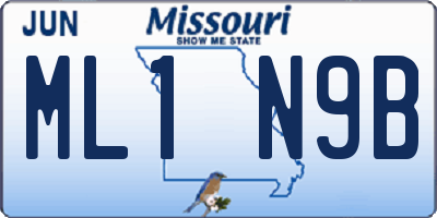 MO license plate ML1N9B