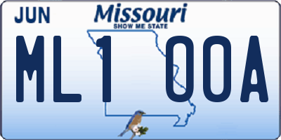 MO license plate ML1O0A