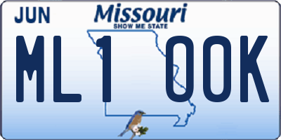 MO license plate ML1O0K