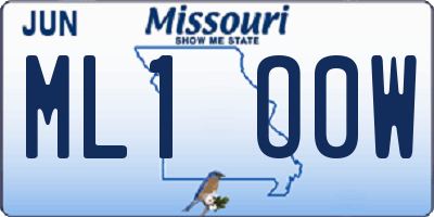 MO license plate ML1O0W