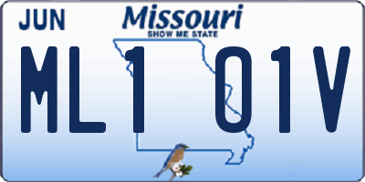 MO license plate ML1O1V