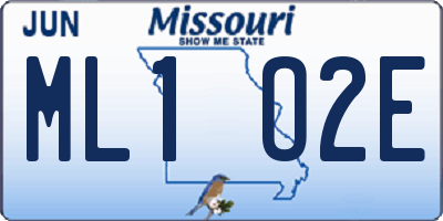 MO license plate ML1O2E