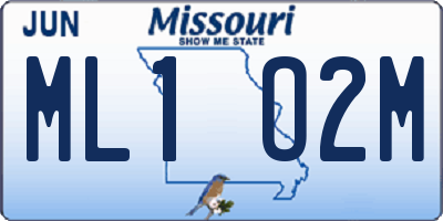MO license plate ML1O2M