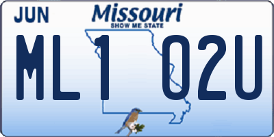 MO license plate ML1O2U