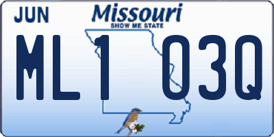MO license plate ML1O3Q