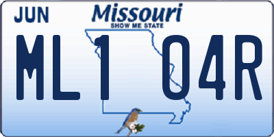 MO license plate ML1O4R