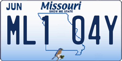 MO license plate ML1O4Y