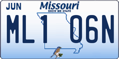 MO license plate ML1O6N