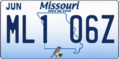 MO license plate ML1O6Z
