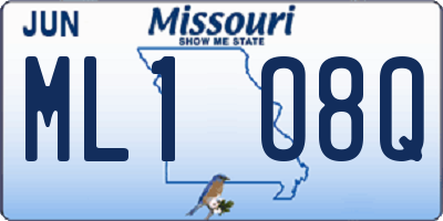 MO license plate ML1O8Q