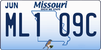 MO license plate ML1O9C