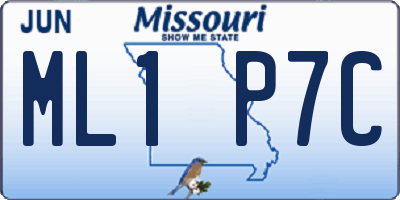 MO license plate ML1P7C