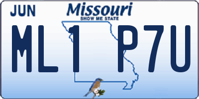 MO license plate ML1P7U