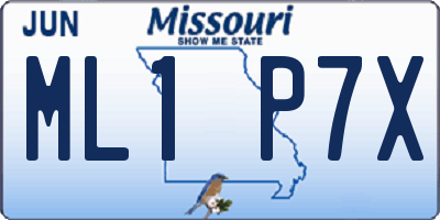 MO license plate ML1P7X