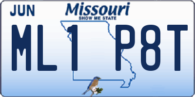 MO license plate ML1P8T