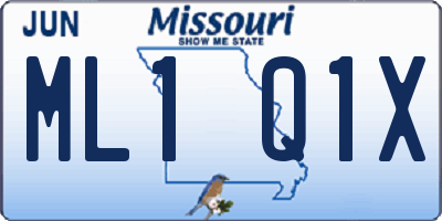 MO license plate ML1Q1X