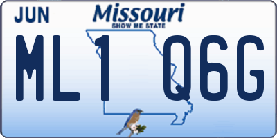 MO license plate ML1Q6G