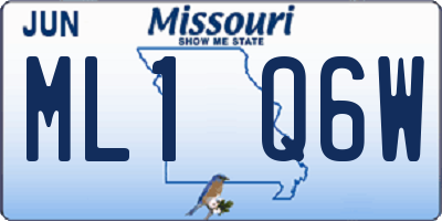 MO license plate ML1Q6W