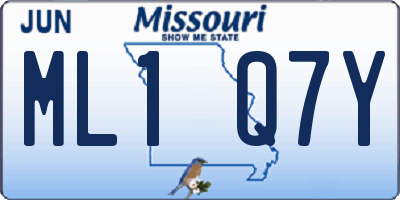 MO license plate ML1Q7Y