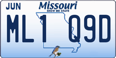 MO license plate ML1Q9D