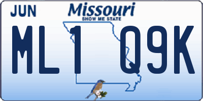 MO license plate ML1Q9K